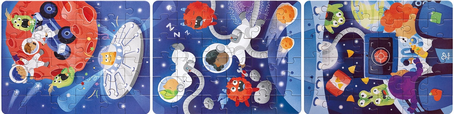 Imaginea produsului 'Puzzle 3 în 1. Aventură în spațiu și 12 piese storytelling'