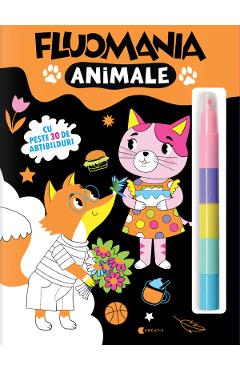 Coperta cărții 'Fluomania: Animale. Carte de colorat - Medana Croitoru'