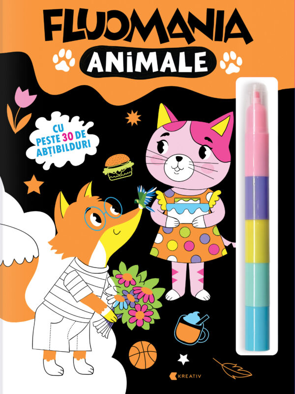 Coperta cărții 'Fluomania: Animale. Carte de colorat - Medana Croitoru'