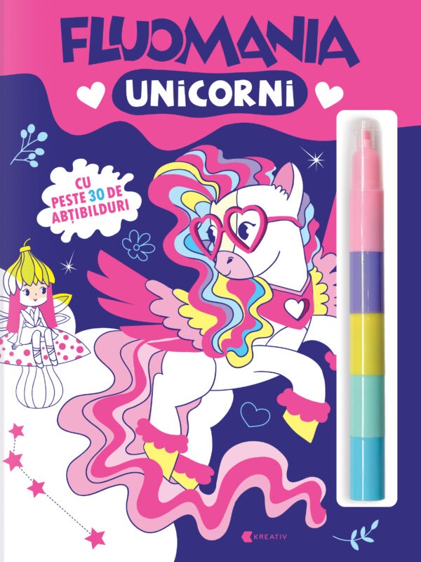 Coperta cărții 'Fluomania: Unicorni. Carte de colorat - Medana Croitoru'