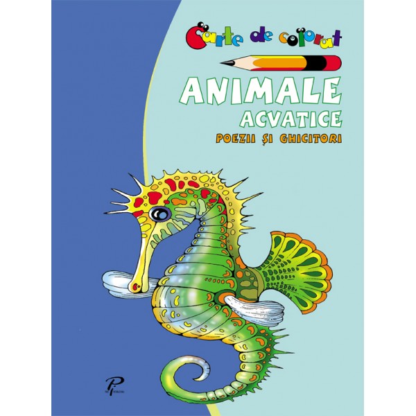 Animale acvatice. Poezii si ghicitori - Carte de colorat