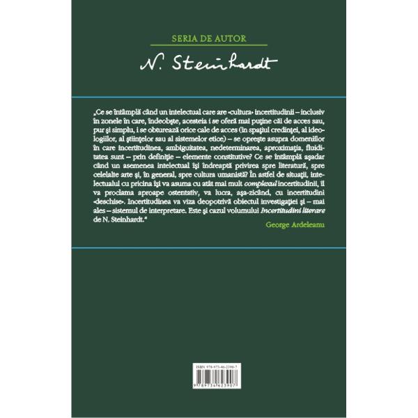 Incertitudini literare - N. Steinhardt