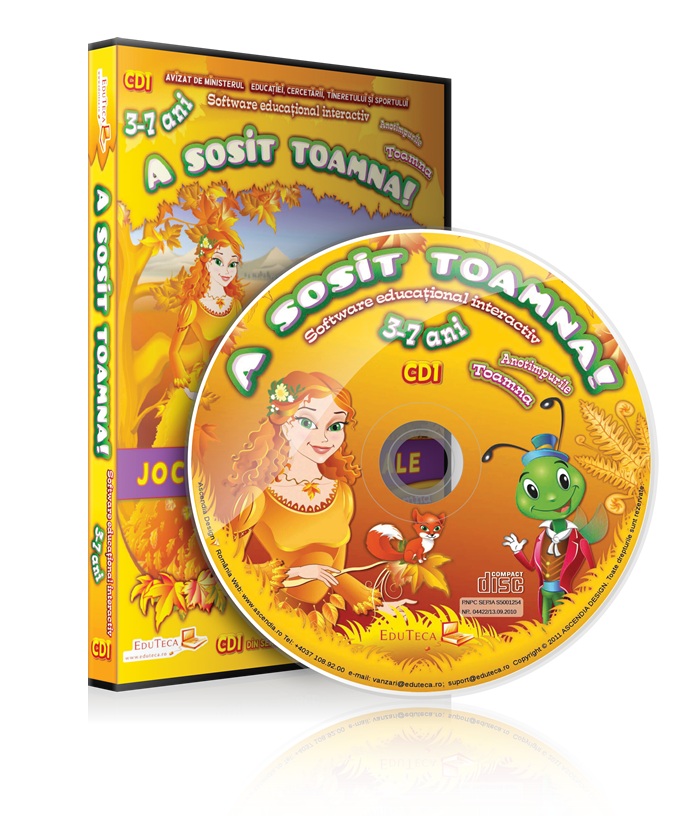 Coperta cărții 'CD 3-7 ani a sosit toamna! - Jocuri educationale'