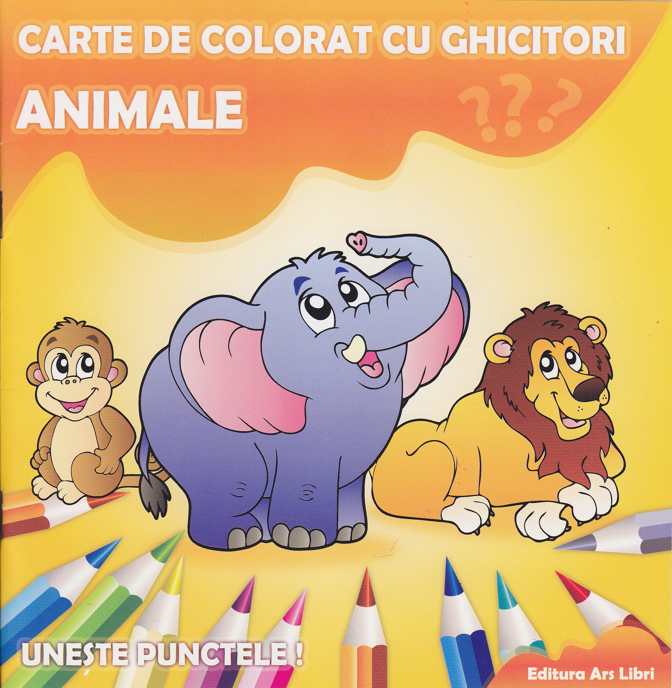 Animale - Carte de colorat cu ghicitori