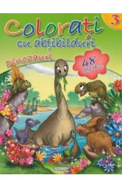 Colorati cu abtibilduri 3 - Dinozauri (48 abtibilduri)