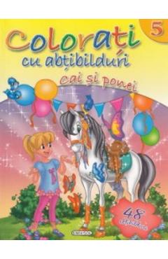 Colorati cu abtibilduri 5 - Cai si ponei (48 abtibilduri)