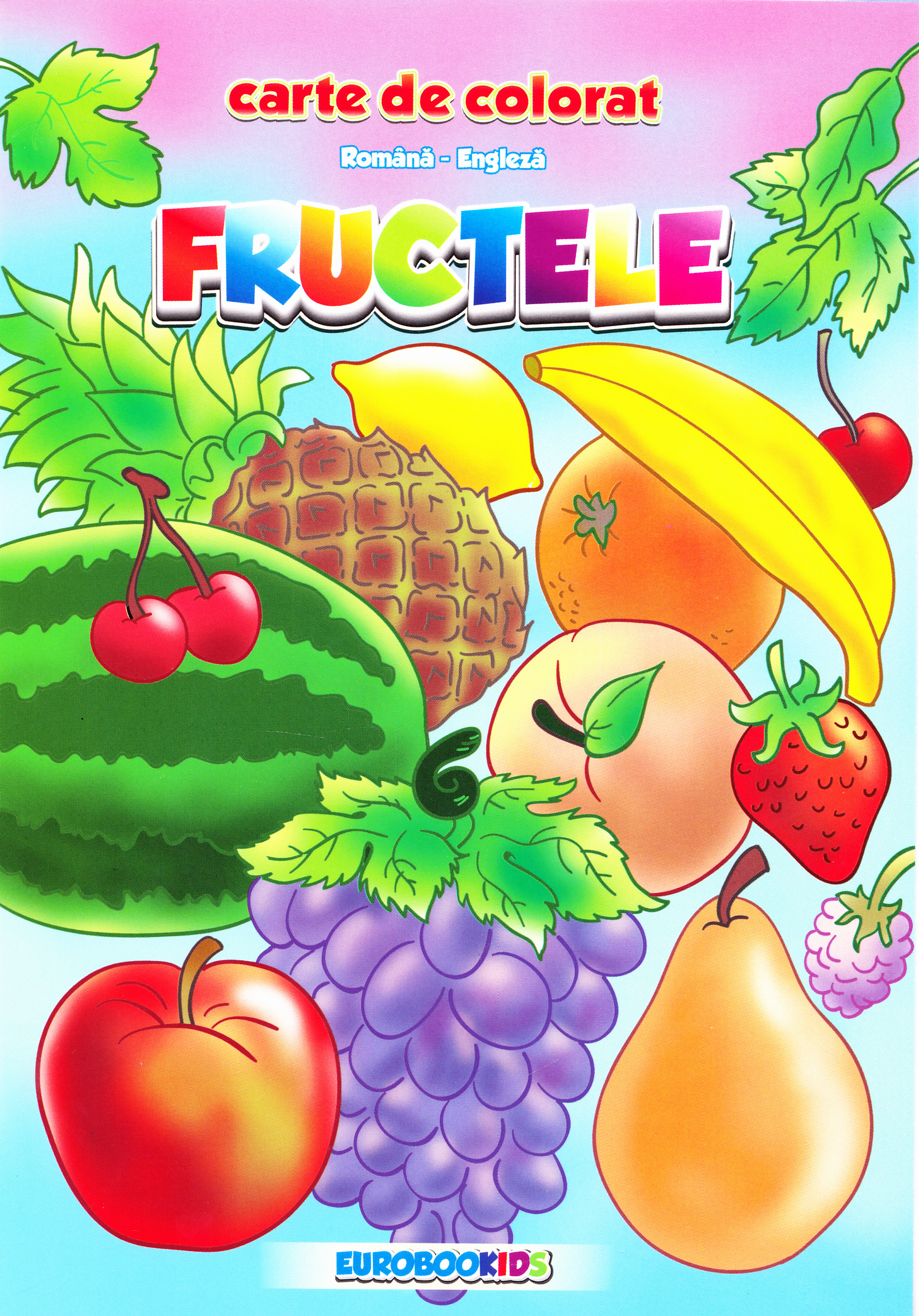 Fructele - Carte de colorat