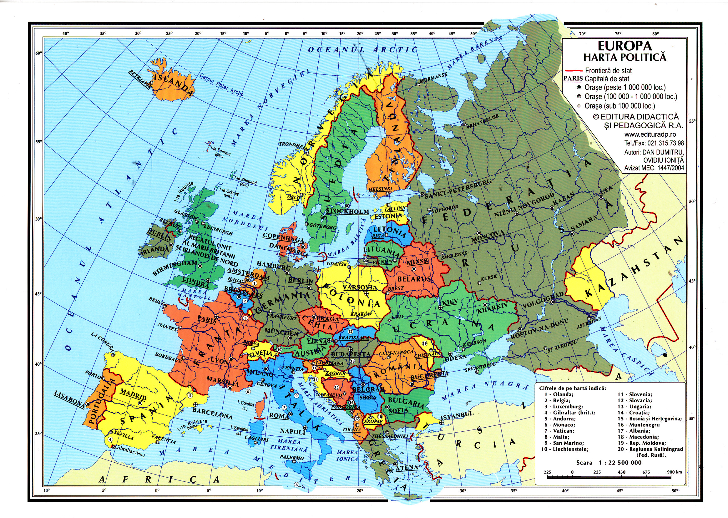 Harta Europa (Fizica) + Europa (Politica)