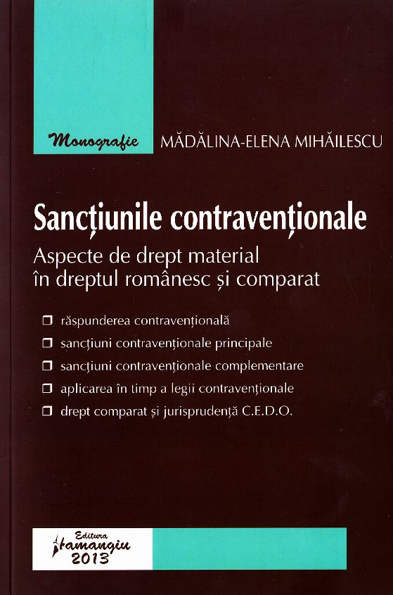 Sanctiunile contraventionale - Madalina-Elena Mihailescu
