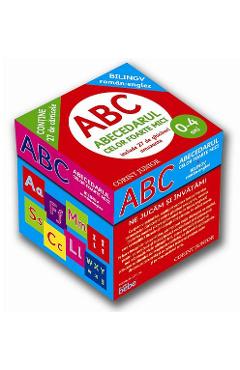 Coperta cărții 'Cutie Abecedarul celor foarte mici român-englez'