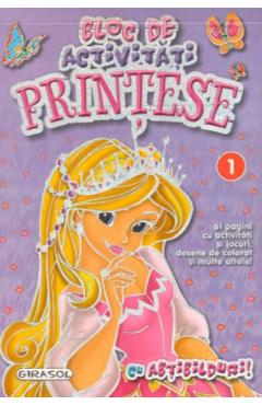 Coperta cărții 'Bloc de activități - Prințese 1 cu abțibilduri'