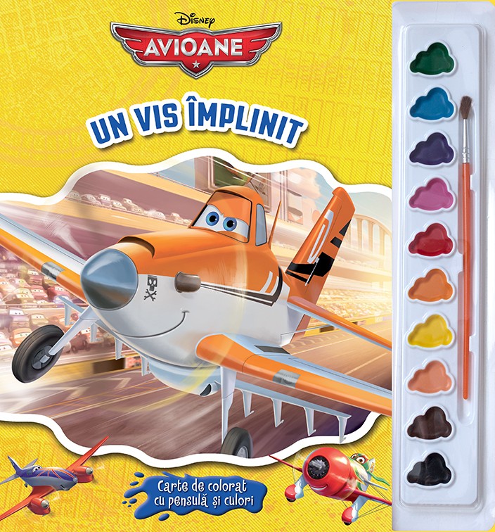 Un vis implinit - Carte de colorat cu pensula si culori