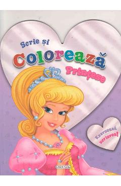Coperta cărții 'Prințese (violet) - Scrie și colorează'
