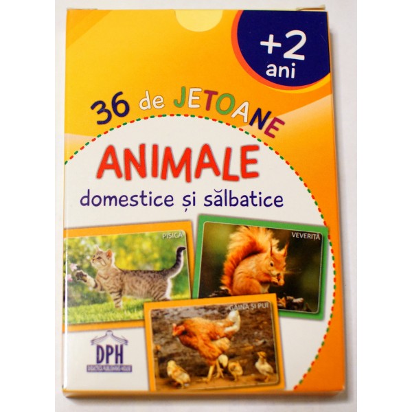 36 de jetoane - Animale domestice si salbatice (2 ani+)
