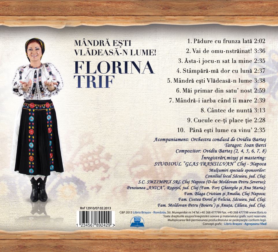 CD Florina Trif - Mandra esti Vladeasa-n lume