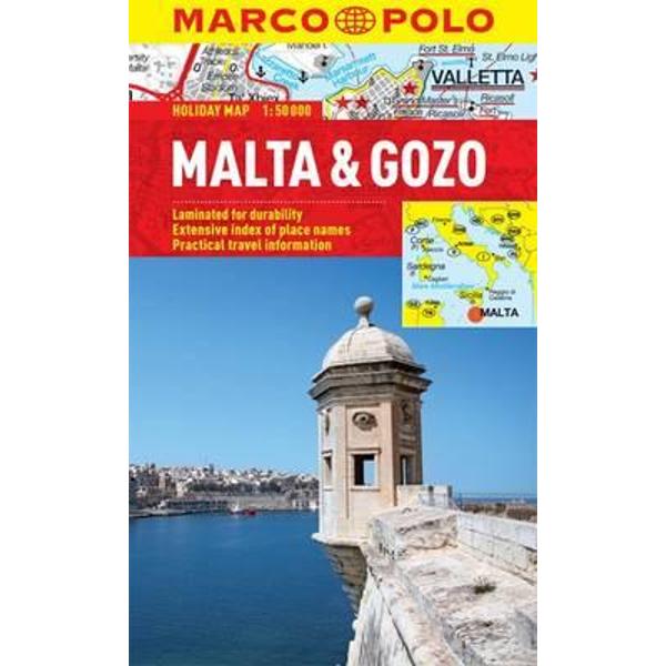 Malta & Gozo Marco Polo Holiday Map
