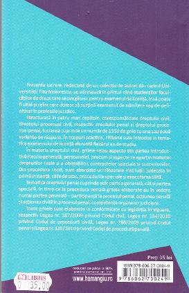 Teste grila pentru pregatirea examenului de licenta. Drept civil. Drept penal Ed.2 - Iosif R. Urs