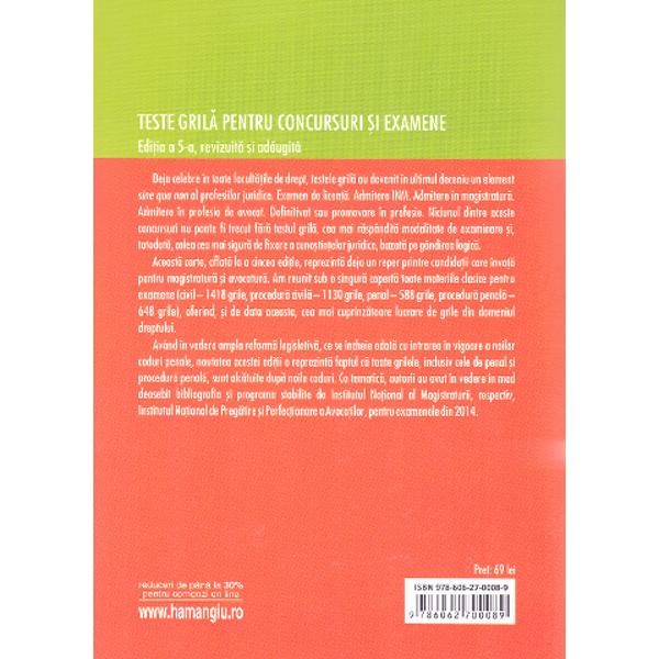 Teste grila pentru concursuri si examene ed.5 - Gabriela Raducan, Marius Voineag, Carolina Maria Nita, Madalina Dinu, Razvan Cristian Ilie