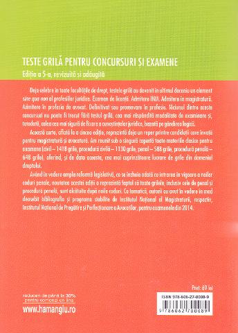 Teste grila pentru concursuri si examene ed.5 - Gabriela Raducan, Marius Voineag, Carolina Maria Nita, Madalina Dinu, Razvan Cristian Ilie