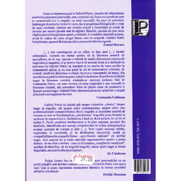 Viziune si spirit tragic in literatura romana a secolului XX - Gabriel Petric