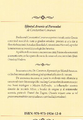 Sfintii ortodocsi moderni vol. 3 - Sfantul Arsenie al Parosului - Constantine Cavarnos
