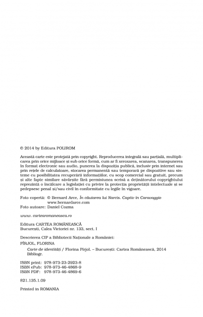 Carte de identitati - Florina Pirjol