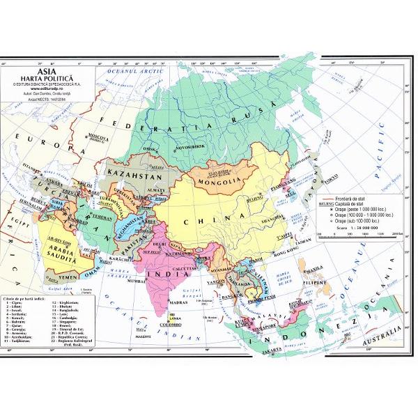 Harta Asia (fizica) + Asia (politica)