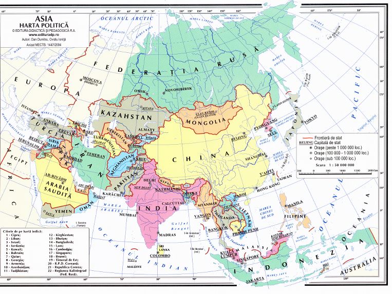 Harta Asia (fizica) + Asia (politica)