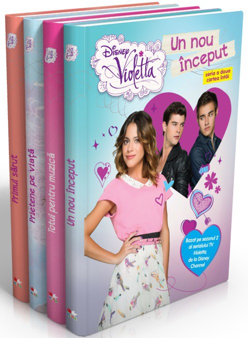 Pachet Disney Violetta (4 carti: Un nou inceput+Totul pentru muzica+Prietene pe viata+Primul sarut)