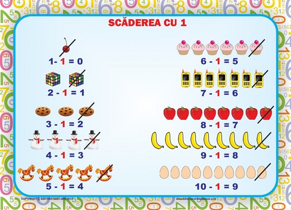 Set 8 planse: Scaderea cu 0-10