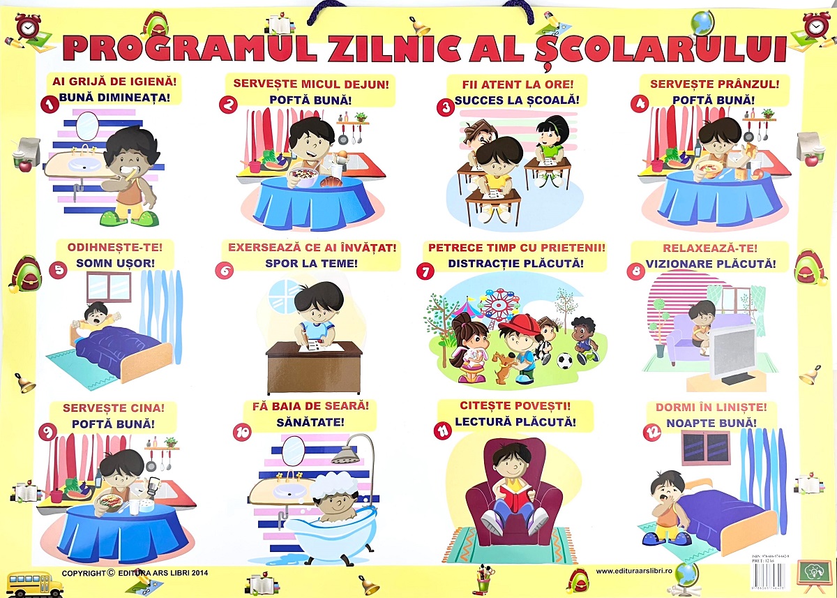 Plansa: Programul zilnic al scolarului