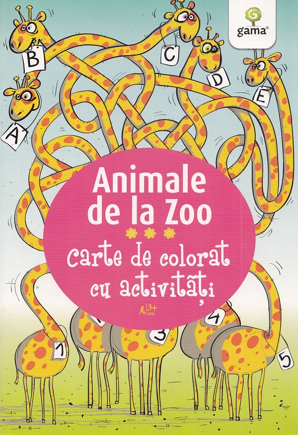 Animale de la Zoo. Carte de colorat cu activitati 3 ani+