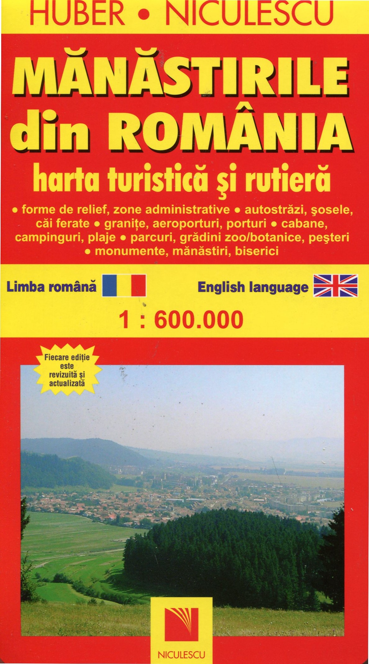 Manastirile Din Romania - Harta Turistica Si Rutiera