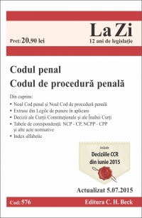 Codul Penal. Codul De Procedura Penala Act. 05.07.2015