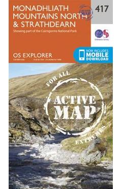 Coperta cărții 'Monadhliath Mountains North and Strathdearn'