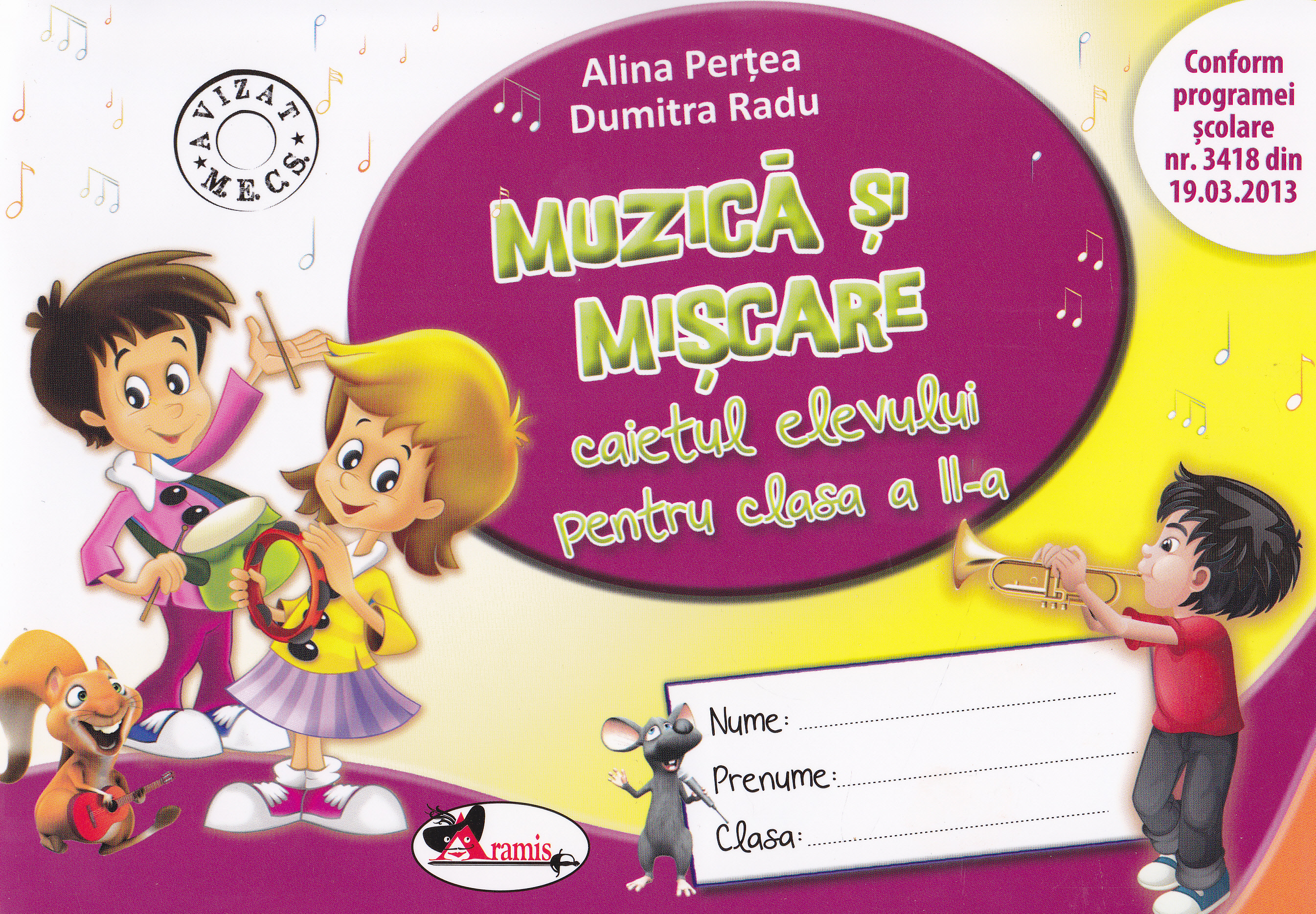 Muzica si miscare - Clasa 2 - Caiet - Alina Pertea, Dumitra Radu