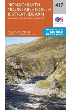 Coperta cărții 'Monadhliath Mountains North and Strathdearn'