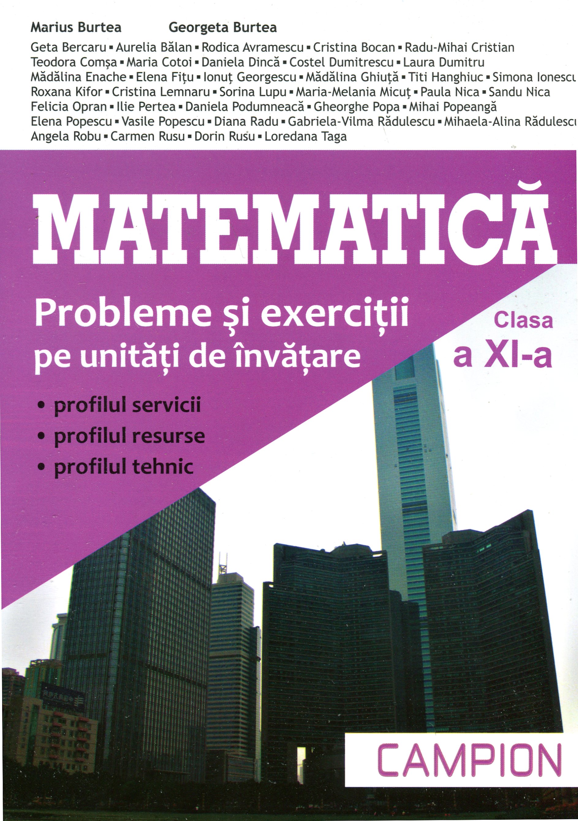 Matematica clasa a XI-a. Probleme si exercitii pe unitati de invatare - Marius Burtea, Georgeta Burtea