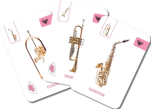 Instrumente muzicale. Carti de joc educative