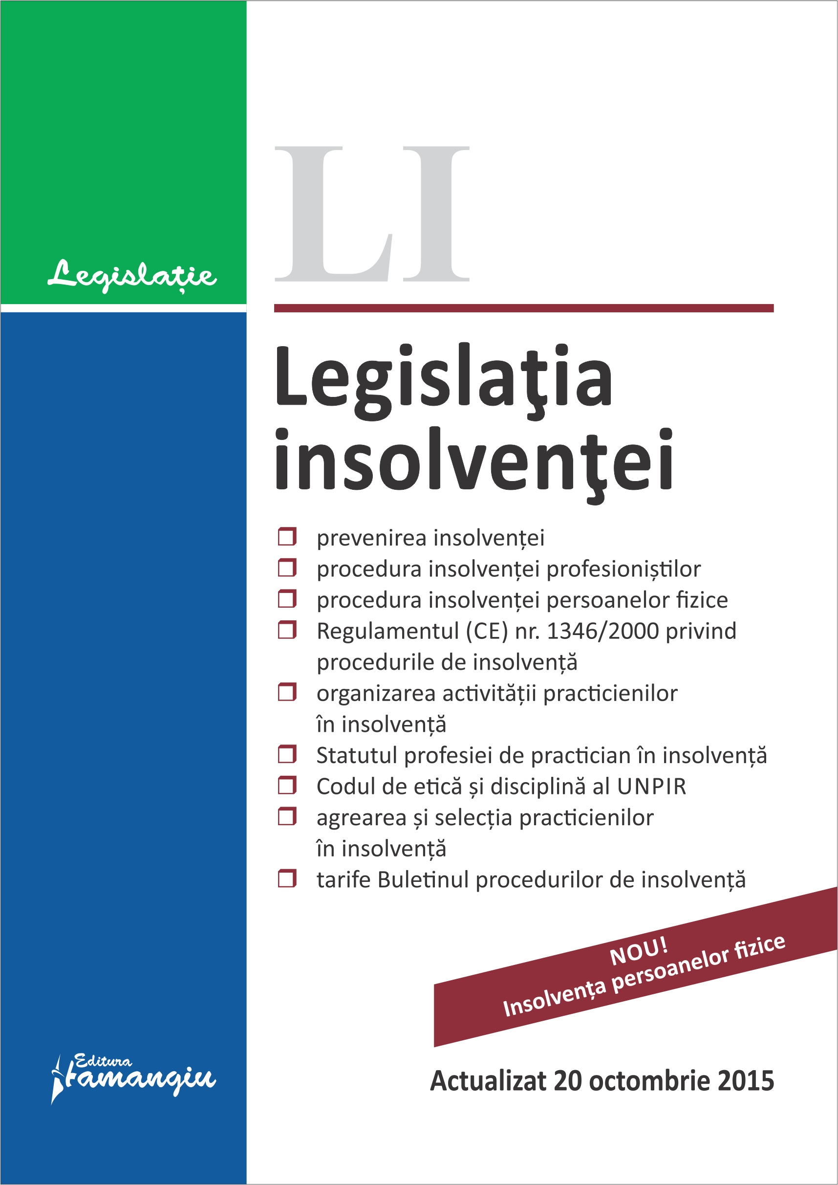 Legislatia insolventei act. 20 octombrie 2015