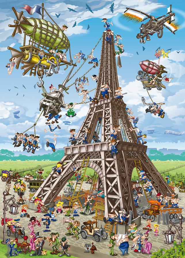 Puzzle 1000. Cartoon Collection: Turnul Eiffel