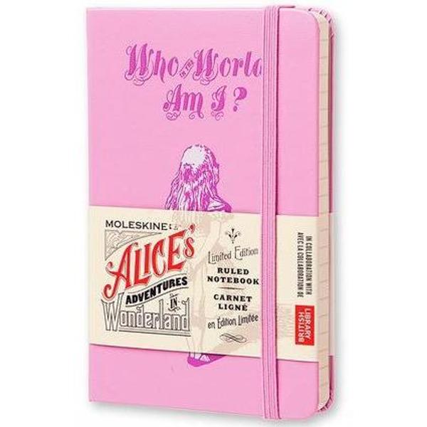 Moleskine Limited Edition Notebook Alice In Wonderland ruled pocket Pink