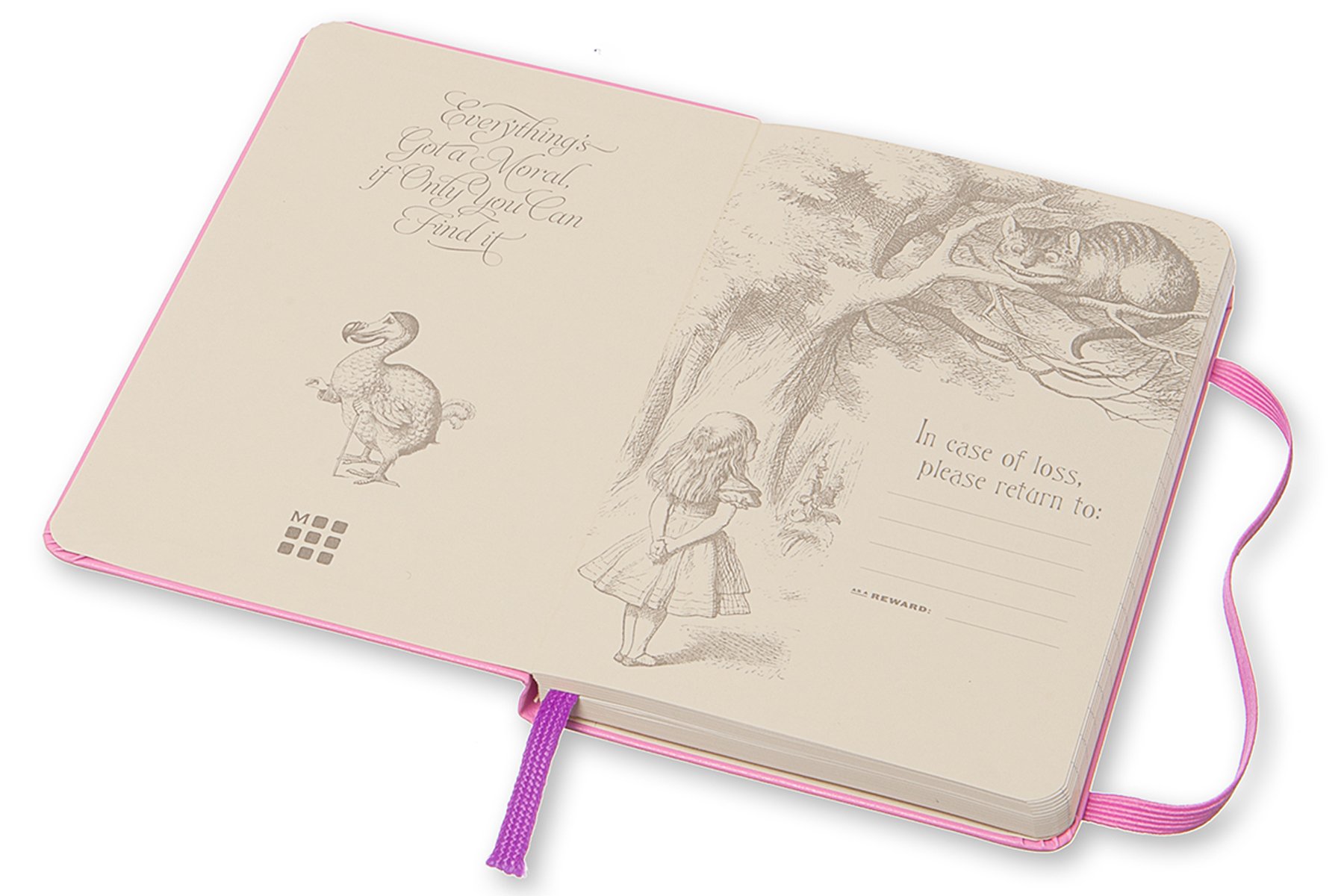Moleskine Limited Edition Notebook Alice In Wonderland ruled pocket Pink
