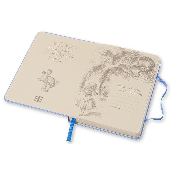 Moleskine Limited Edition Notebook Alice in Wonderland Plain pocket Blue