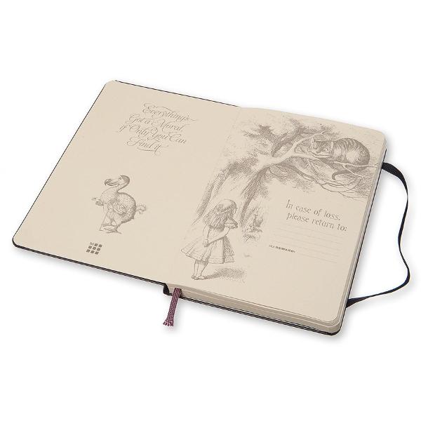 Moleskine Limited Edition Notebook Alice in Wonderland Plain large hard cover Black