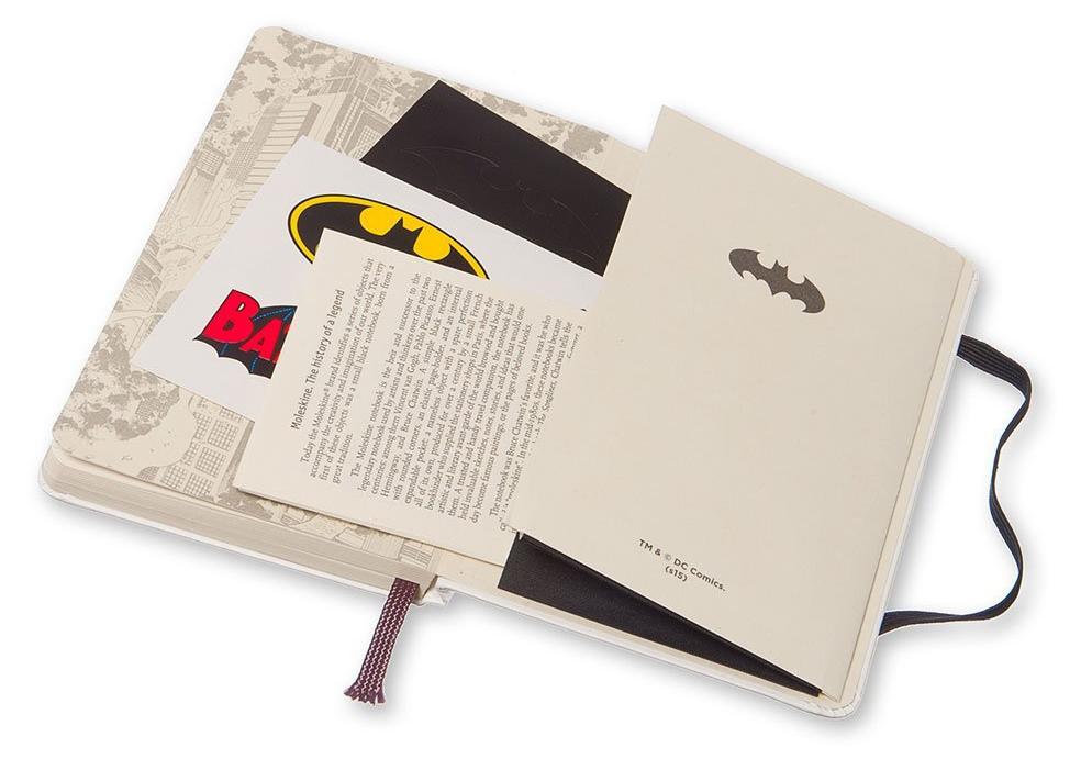 Moleskine Limited Edition Notebook Batman ruled pocket white