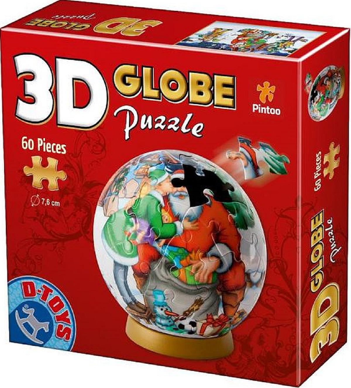 3D Globe Puzzle. Christmas