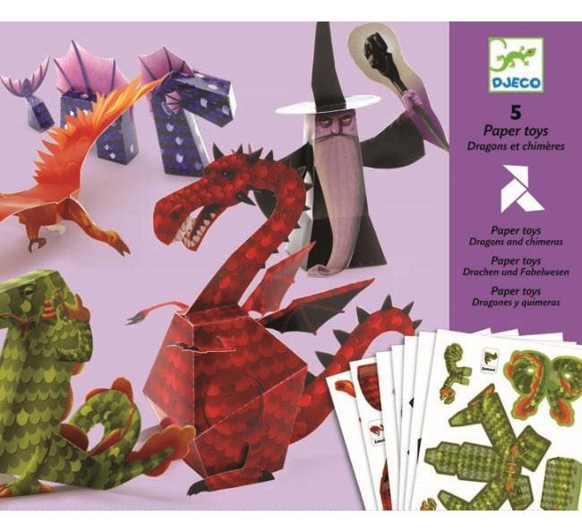 5 Paper toys, Dragons et chimeres. Dragoni