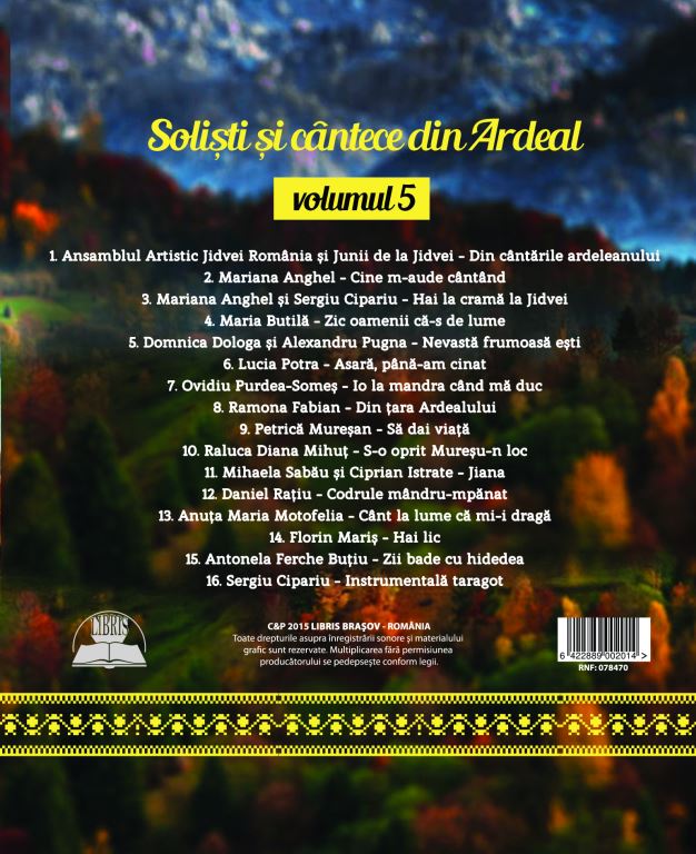 CD Solisti Si Cantece Din Ardeal Volumul 5 (CD Plic)