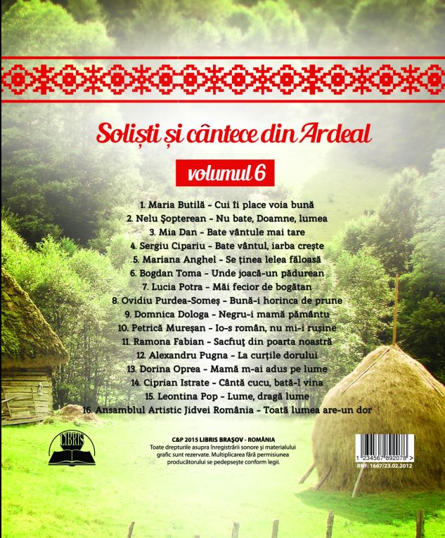 CD Solisti Si Cantece Din Ardeal Volumul 6 (CD Plic)